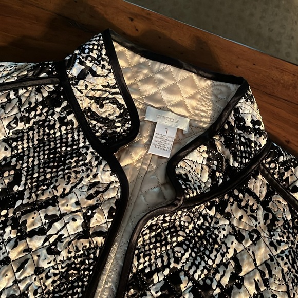 Chico’s Reversible Jacket SZ 1 (Standard Women’s Size Medium) - Picture 3 of 9